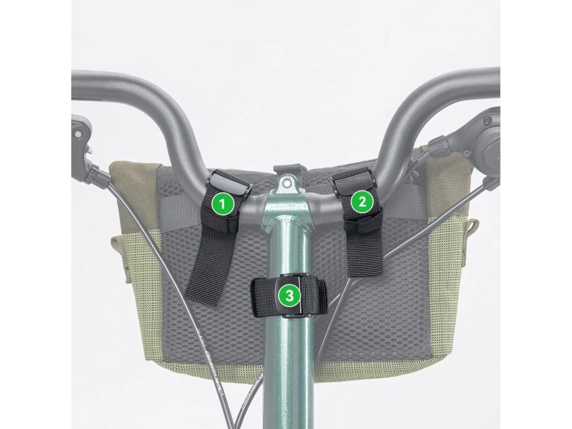 Bolsa plegable para manillar de bicicleta Rockbros W020-1 - Verde