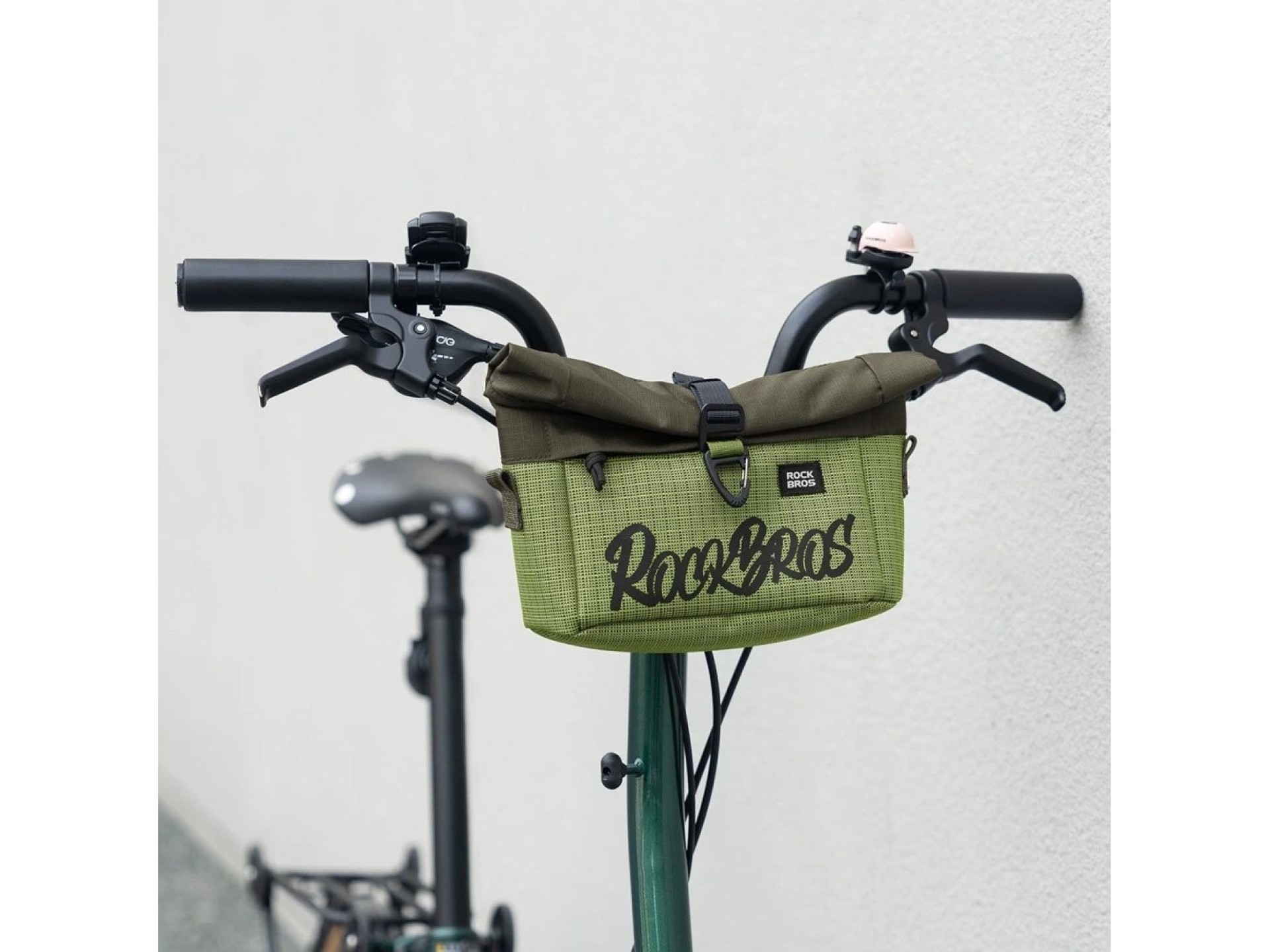 Bolsa plegable para manillar de bicicleta Rockbros W020-1 - Verde
