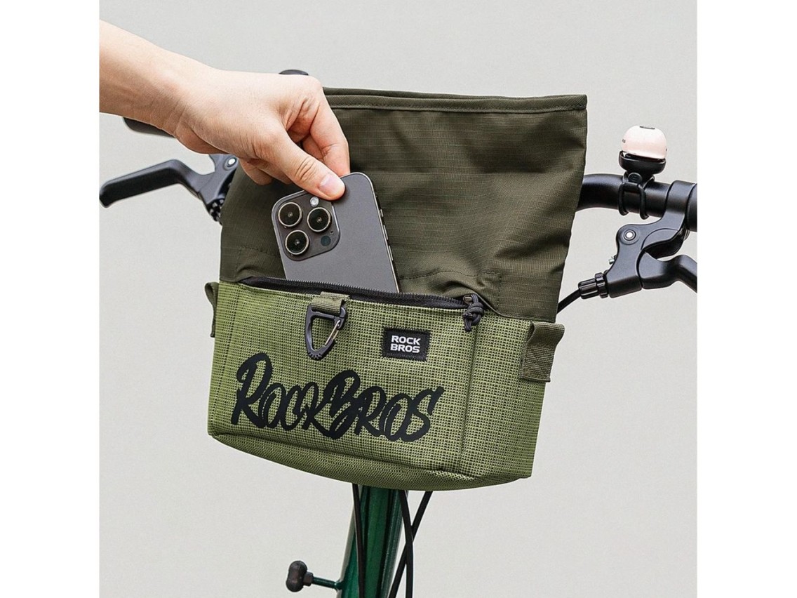 Rockbros W020 Dual-Purpose Front Bag, Bike/Shoulder - Green