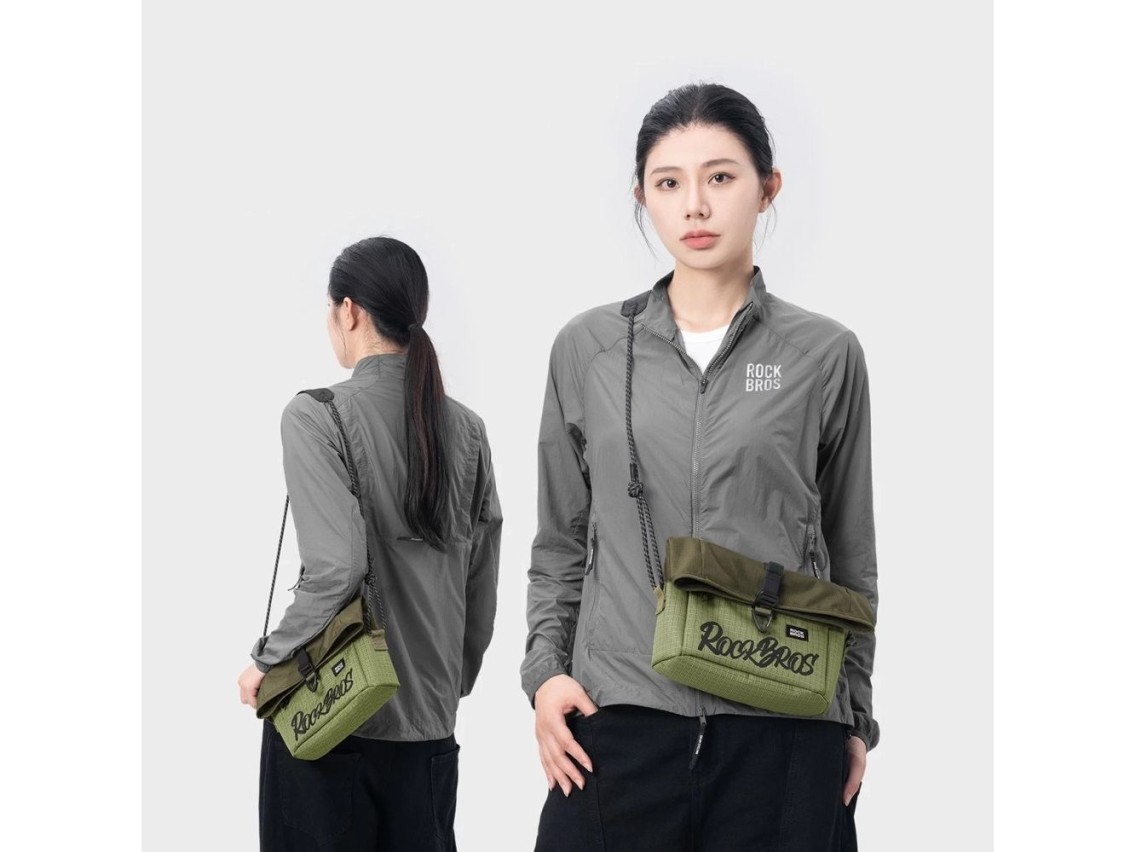 Bolsa plegable para manillar de bicicleta Rockbros W020-1 - Verde