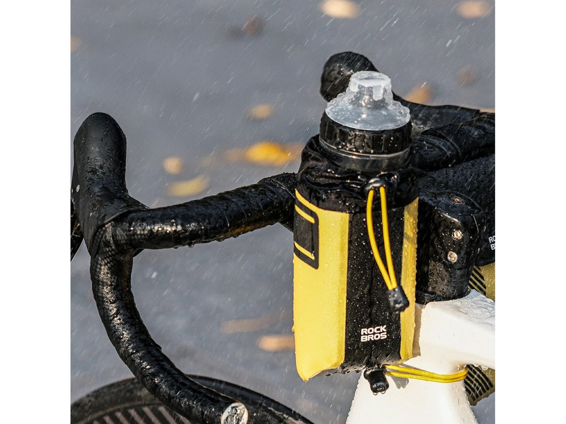 Rockbros AS-162 Waterproof Handlebar Bottle Bag - Yellow