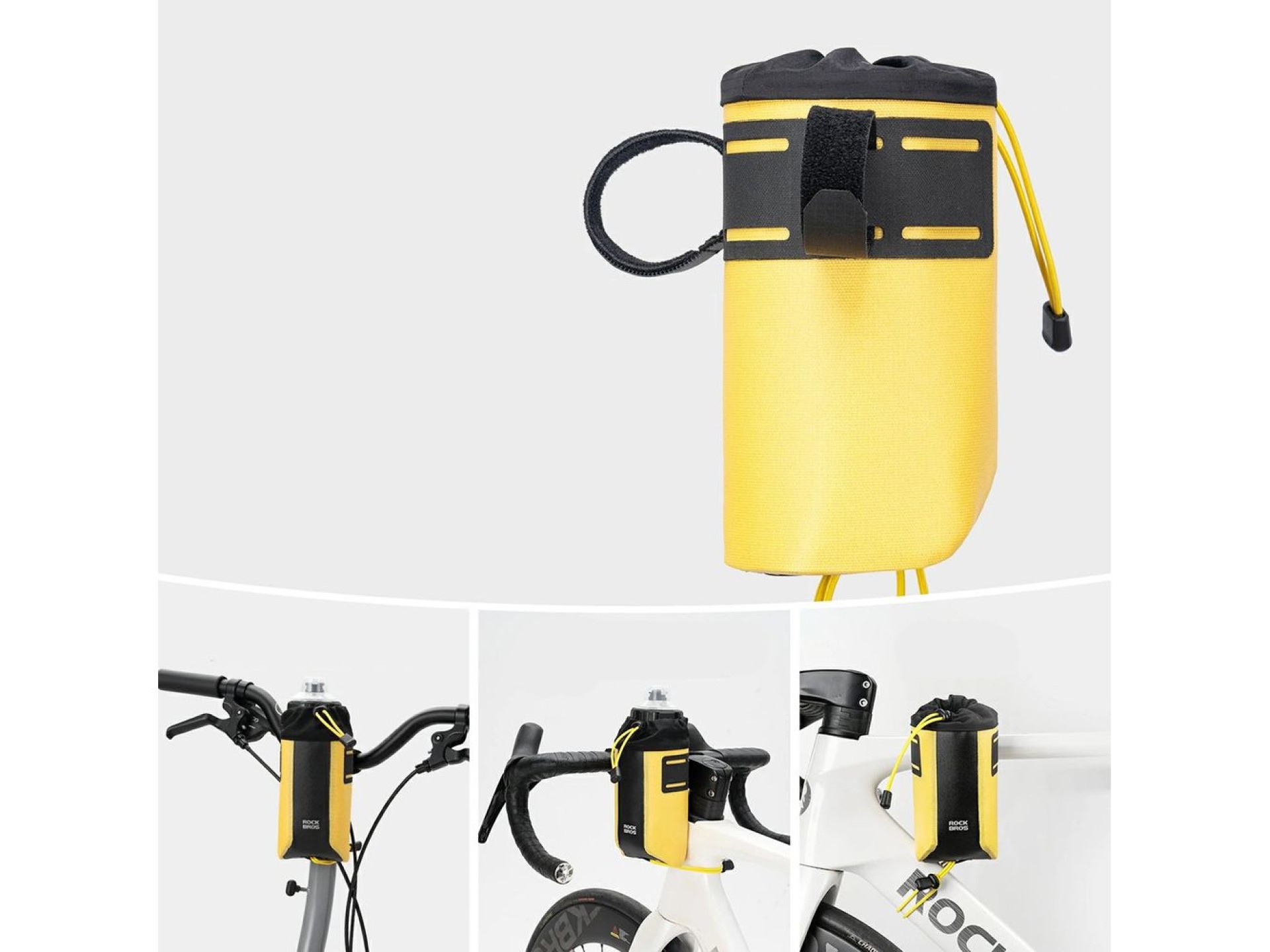 Bolsa impermeável para garrafa de guidão Rockbros AS-162 - Amarela