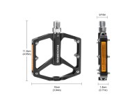 Rockbros K371 Reflective Aluminum Bicycle Pedals with Sealed Bearings - Black Rockbros K371 Reflective Aluminum Bicycle Pedals with Sealed Bearings - Black