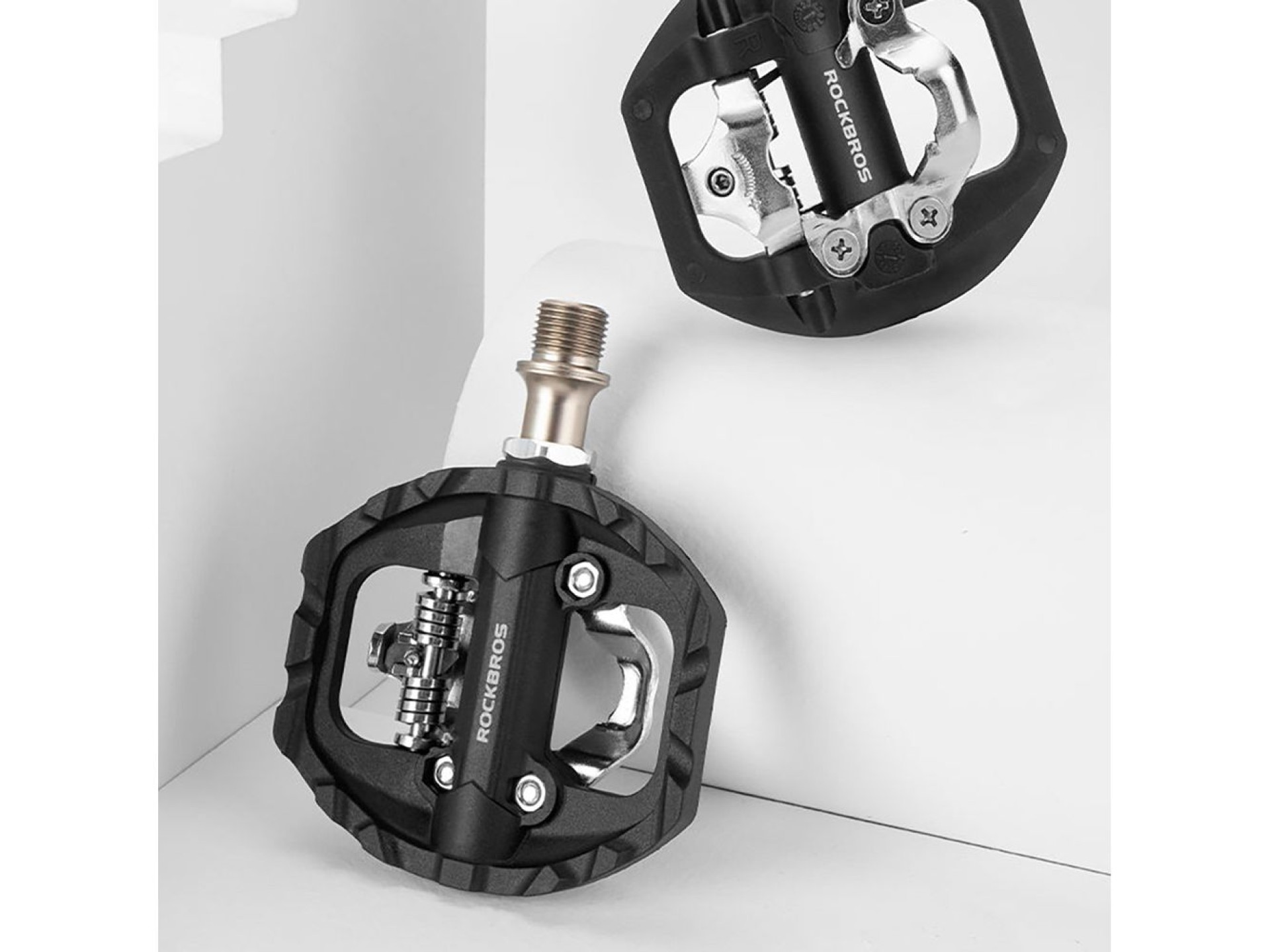 Rockbros M108 Nylon Half-Lock Double-Sided Bicycle Pedals - Black