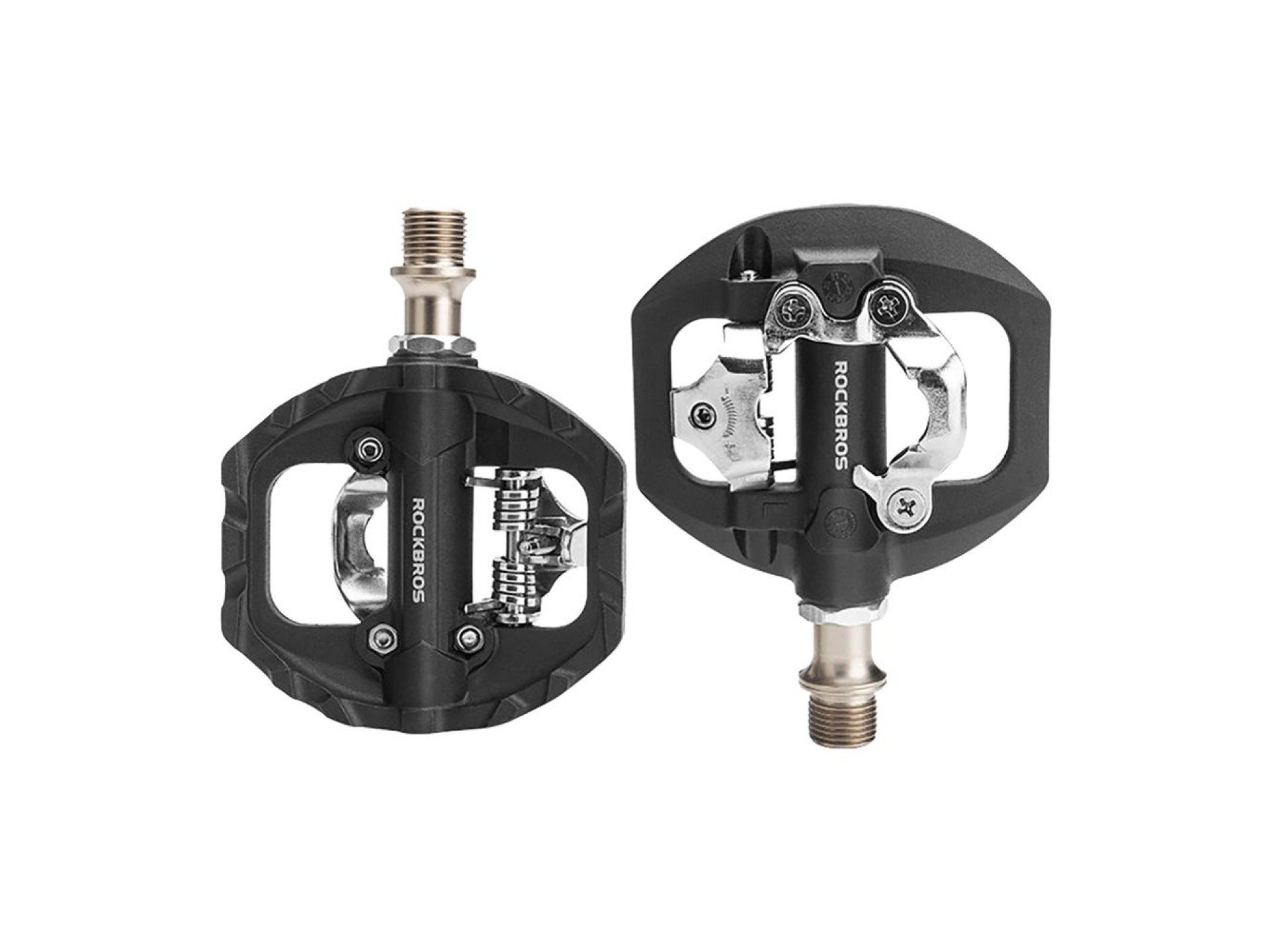Rockbros M108 Nylon Half-Lock Double-Sided Bicycle Pedals - Black