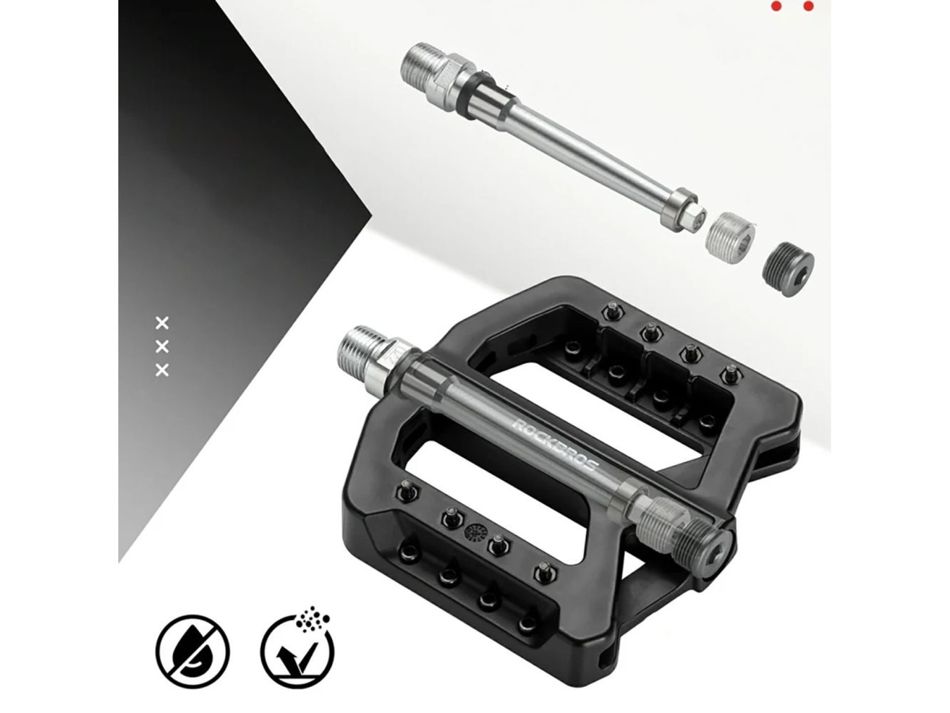 Rockbros RK01 Nylon Bicycle Pedals - Black