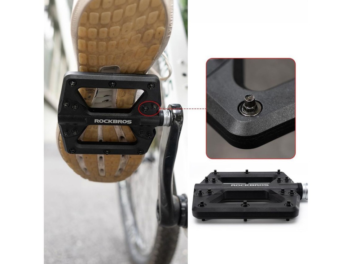 Rockbros 2022-12A Nylon Bicycle Pedals - Black