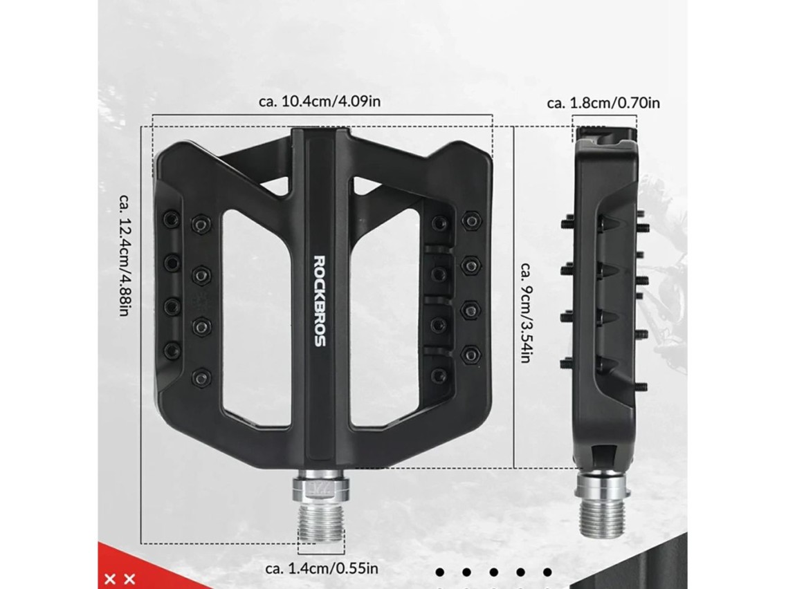Rockbros RK01 Nylon Bicycle Pedals - Black