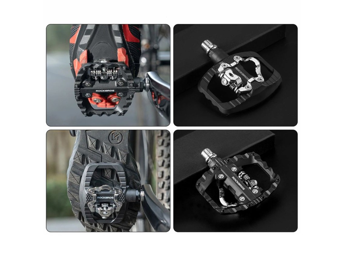 Rockbros PD303 Half-Lock Platform Bicycle Pedals - Black