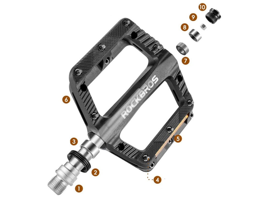 Rockbros BP2501 Reflective Nylon Bicycle Pedals - Black