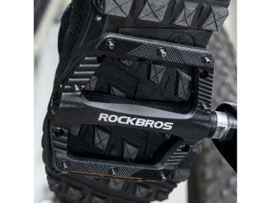 Pedais de bicicleta Rockbros BP2501 em nylon refletivo - Preto Pedais de bicicleta Rockbros BP2501 em nylon refletivo - Preto