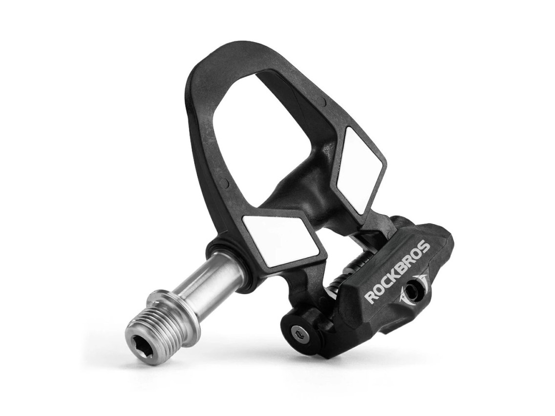Tacos de pedal Rockbros RD9 SPD em fibra de carbono e liga de titânio - Preto
