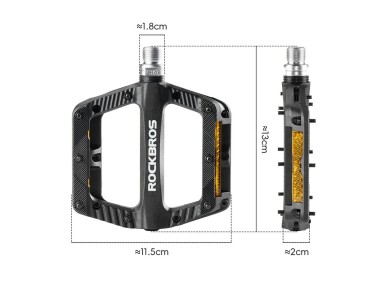 Rockbros BP2501 Reflective Nylon Bicycle Pedals - Black Rockbros BP2501 Reflective Nylon Bicycle Pedals - Black