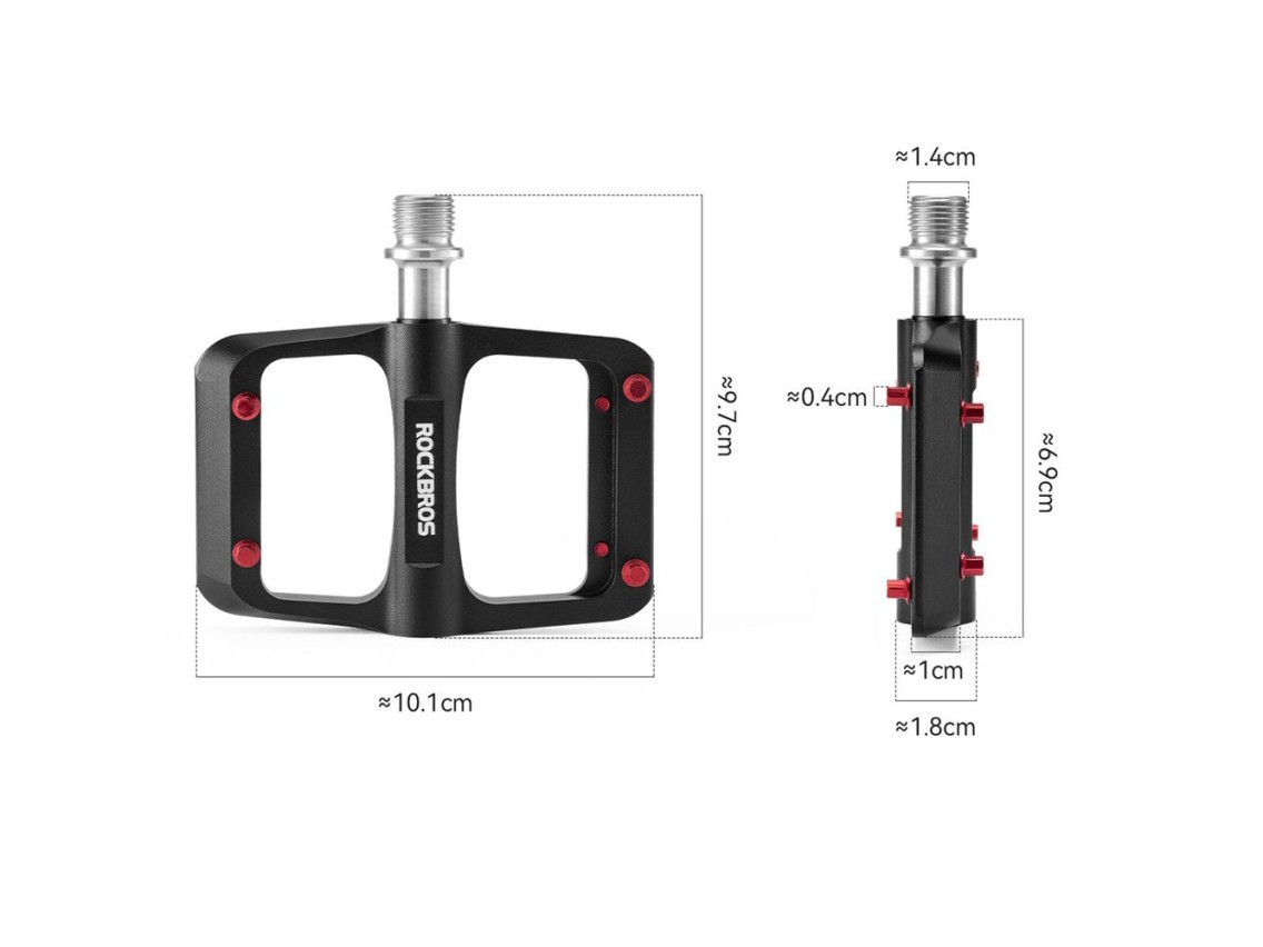 Pedais de plataforma Rockbros BP2603 para bicicleta com eixo de titânio e rolamentos de liga de magn