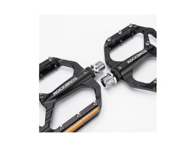 Rockbros C700 Reflective Aluminum Platform Bicycle Pedals - Black Rockbros C700 Reflective Aluminum Platform Bicycle Pedals - Black