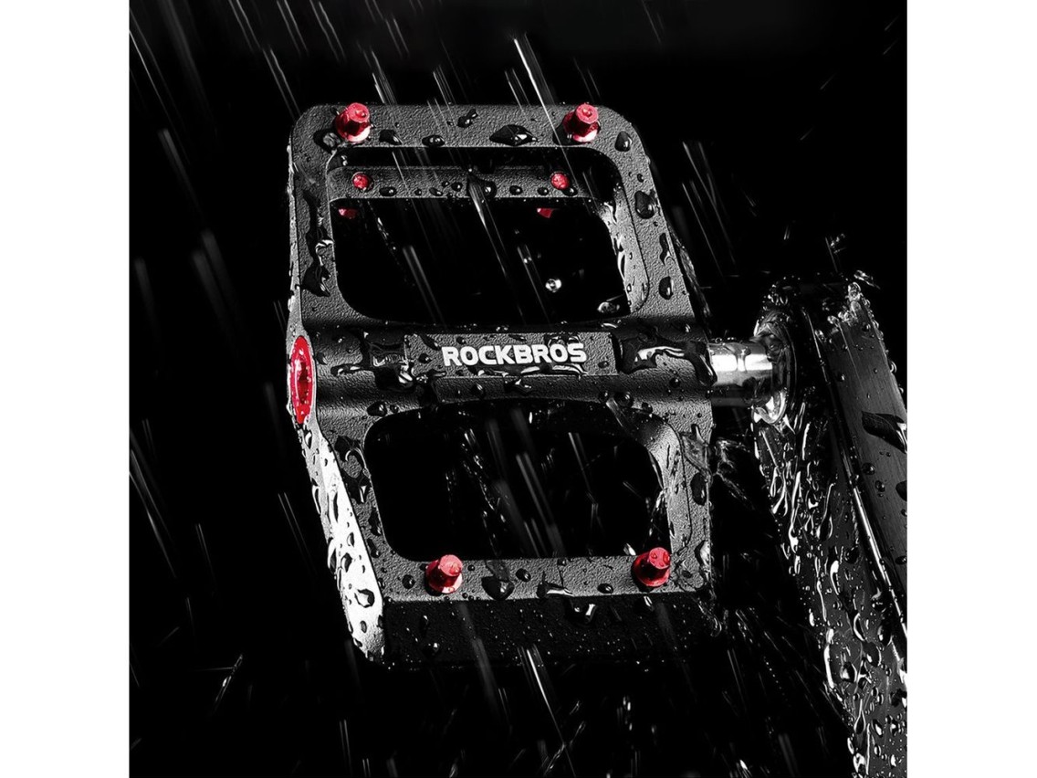 Pedais de plataforma Rockbros BP2603 para bicicleta com eixo de titânio e rolamentos de liga de magn