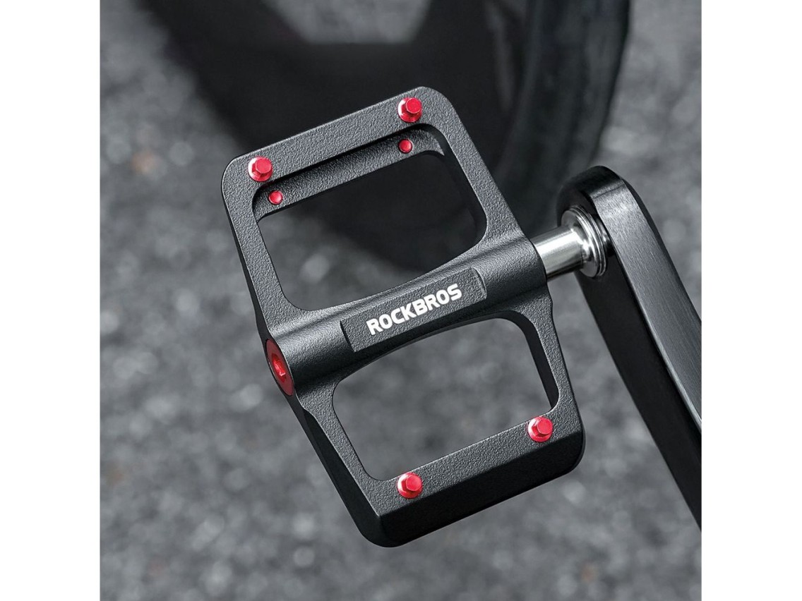Pedais de plataforma Rockbros BP2603 para bicicleta com eixo de titânio e rolamentos de liga de magn