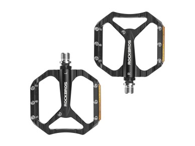 Rockbros C700 Reflective Aluminum Platform Bicycle Pedals - Black Rockbros C700 Reflective Aluminum Platform Bicycle Pedals - Black