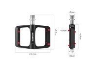 Pedais de plataforma Rockbros BP2603 para bicicleta com eixo de tit�nio e rolamentos de liga de magn