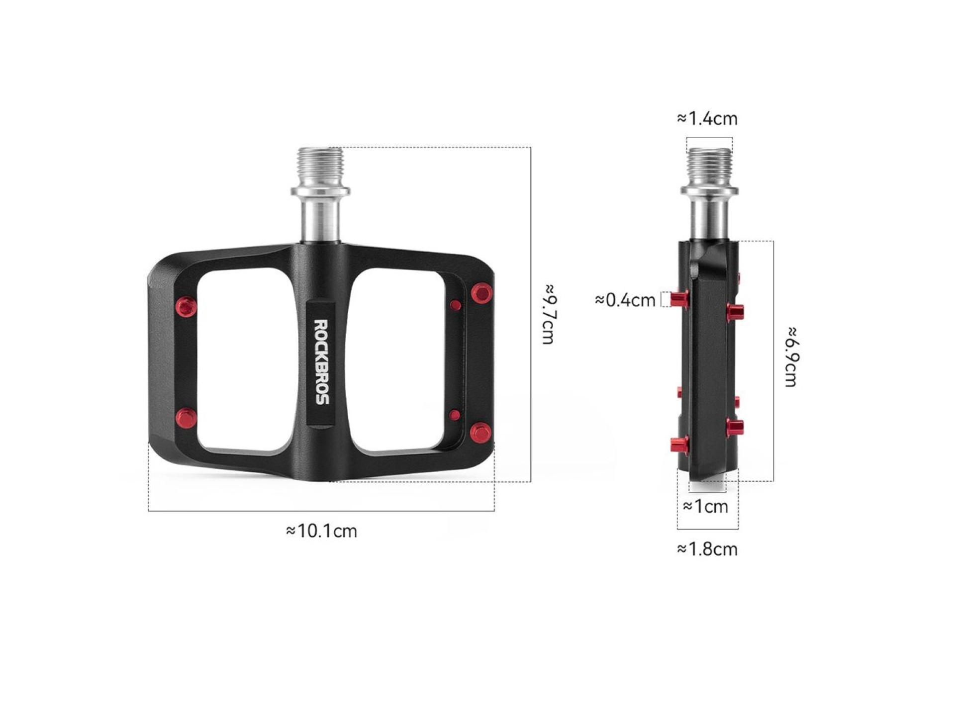 Pedais de plataforma Rockbros BP2603 para bicicleta com eixo de titânio e rolamentos de liga de magn