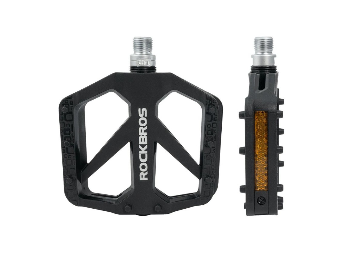 Pedais de bicicleta Rockbros BP2602 em nylon - Preto