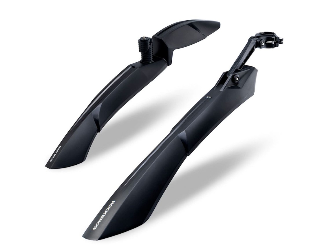 Para-lamas de bicicleta Rockbros FK-870 com sistema de liberação rápida, ajustáveis ??- preto