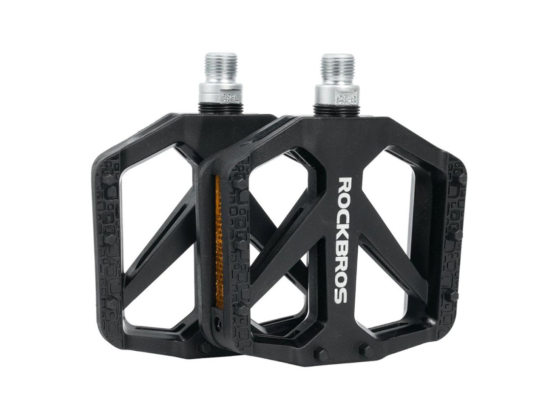 Pedais de bicicleta Rockbros BP2602 em nylon - Preto