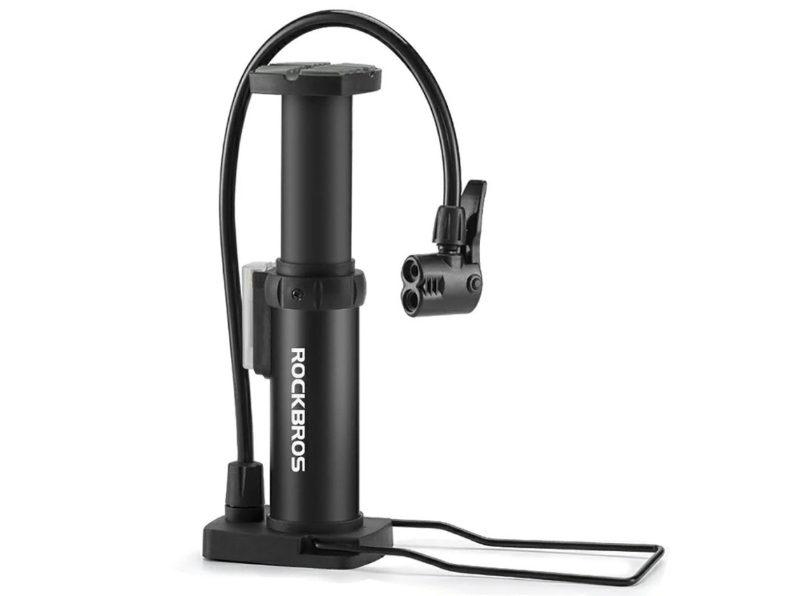 Bomba de pé ultraleve para bicicleta Rockbros 4522L - Preta