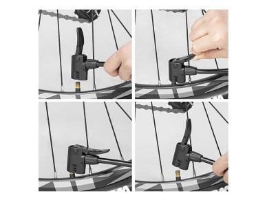 Rockbros 4522L Ultralight Foot Bicycle Pump - Black Rockbros 4522L Ultralight Foot Bicycle Pump - Black
