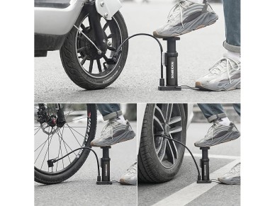 Rockbros 4522L Ultralight Foot Bicycle Pump - Black Rockbros 4522L Ultralight Foot Bicycle Pump - Black