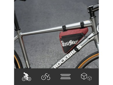 Bolsa para cuadro de bicicleta Rockbros G001 Flash Journey Triangle 0,8 l - Roja Bolsa para cuadro de bicicleta Rockbros G001 Flash Journey Triangle 0,8 l - Roja