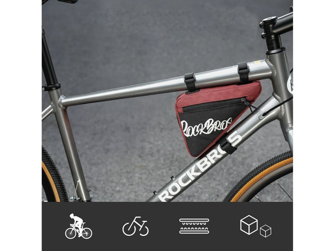 Bolsa para cuadro de bicicleta Rockbros G001 Flash Journey Triangle 0,8 l - Roja