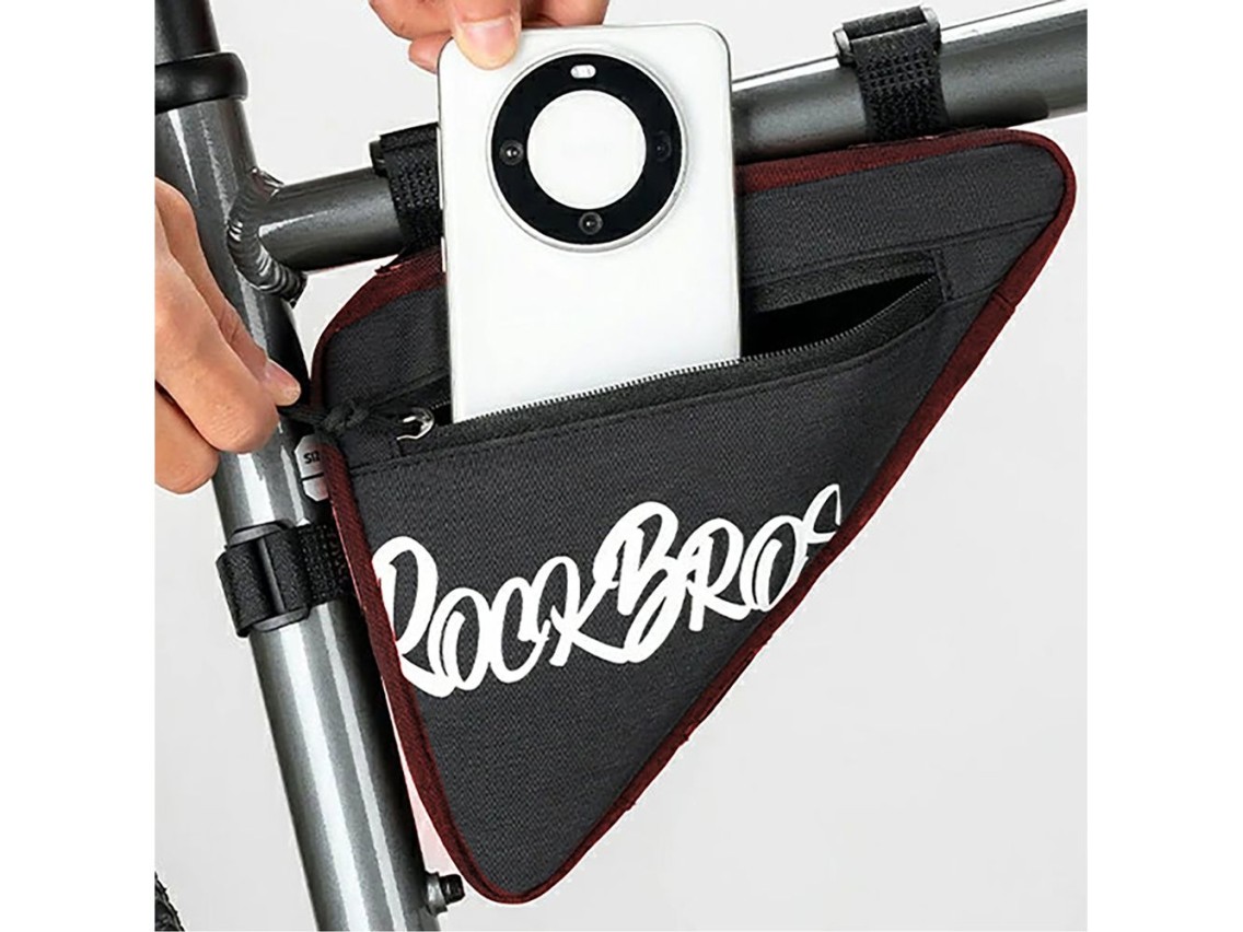 Bolsa para cuadro de bicicleta Rockbros G001 Flash Journey Triangle 0,8 l - Roja