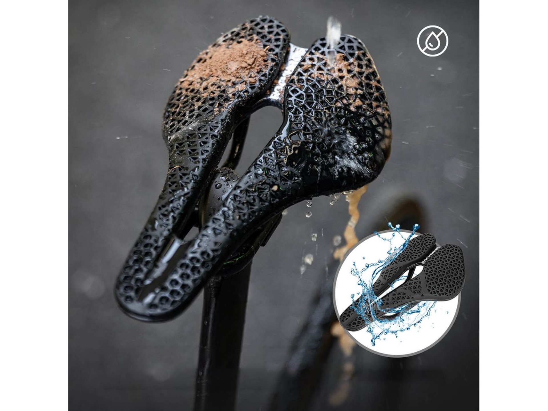 Sillín de bicicleta anatómico 3D impermeable Rockbros LF0214 - Negro