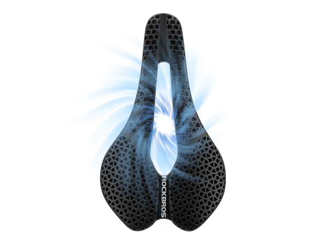 Rockbros LF0214 Anatomical 3D Waterproof Bicycle Saddle - Black