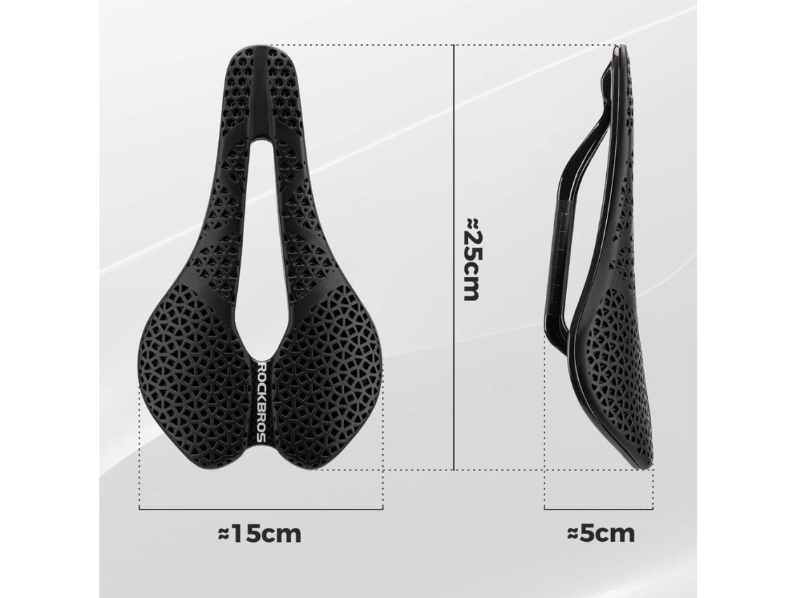 Rockbros LF0214 Anatomical 3D Waterproof Bicycle Saddle - Black