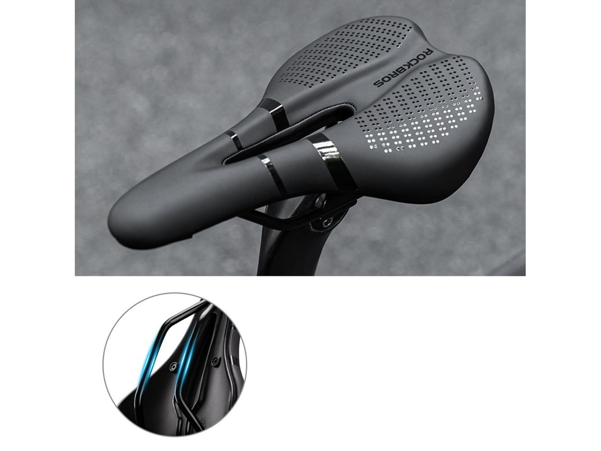 Rockbros 8182 city bicycle saddle, comfortable, anatomical - black