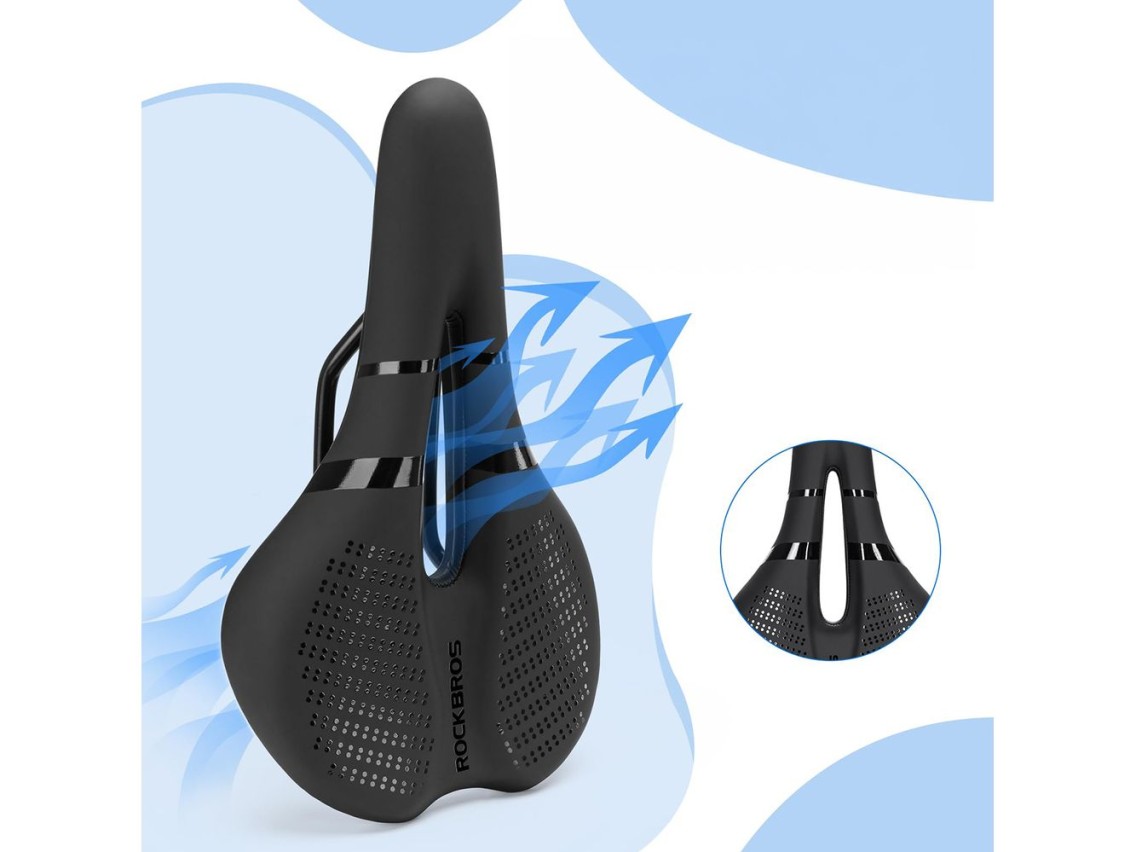Rockbros 8182 city bicycle saddle, comfortable, anatomical - black