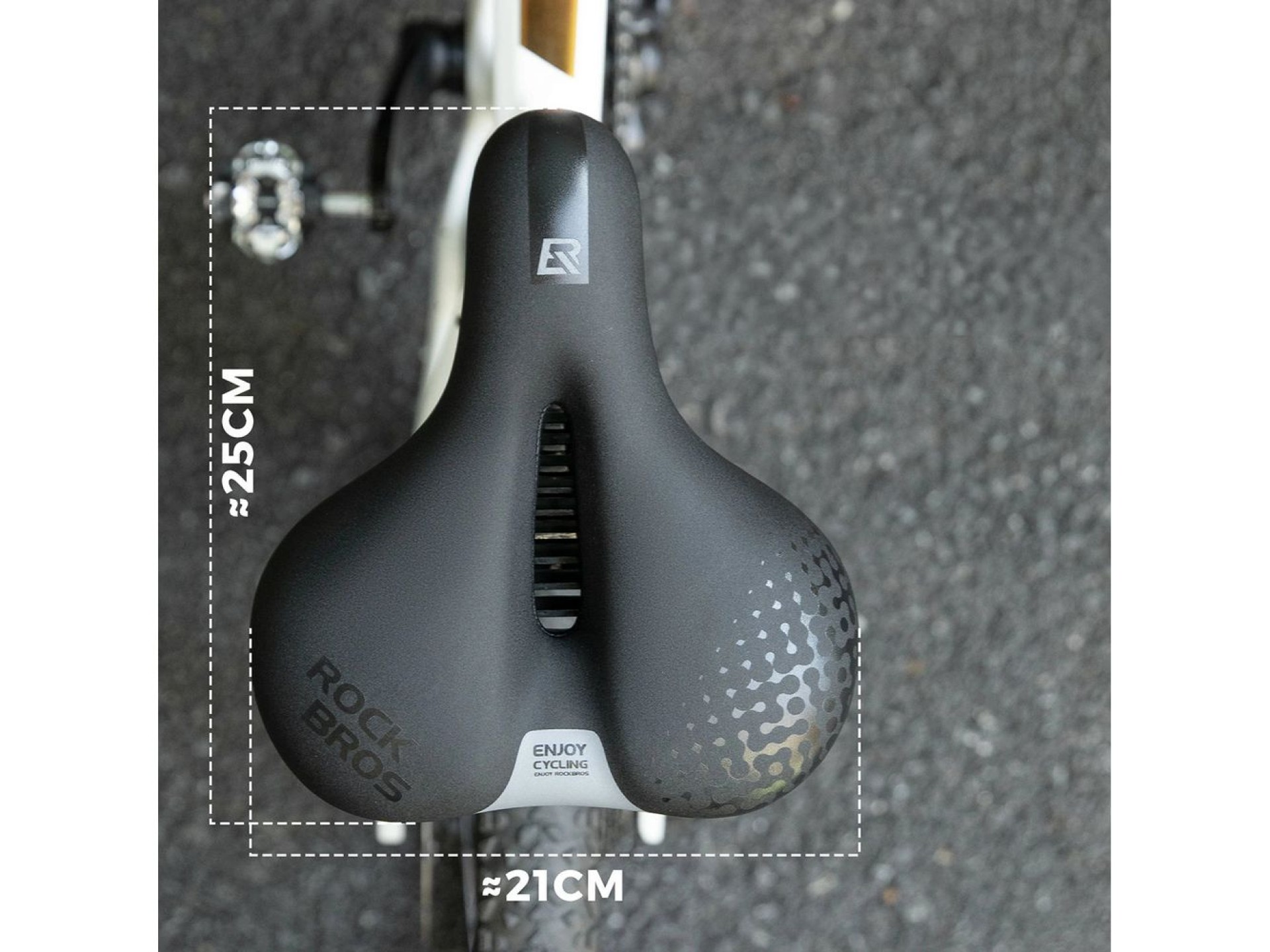 Rockbros 6876 comfortable ergonomic bicycle saddle - black