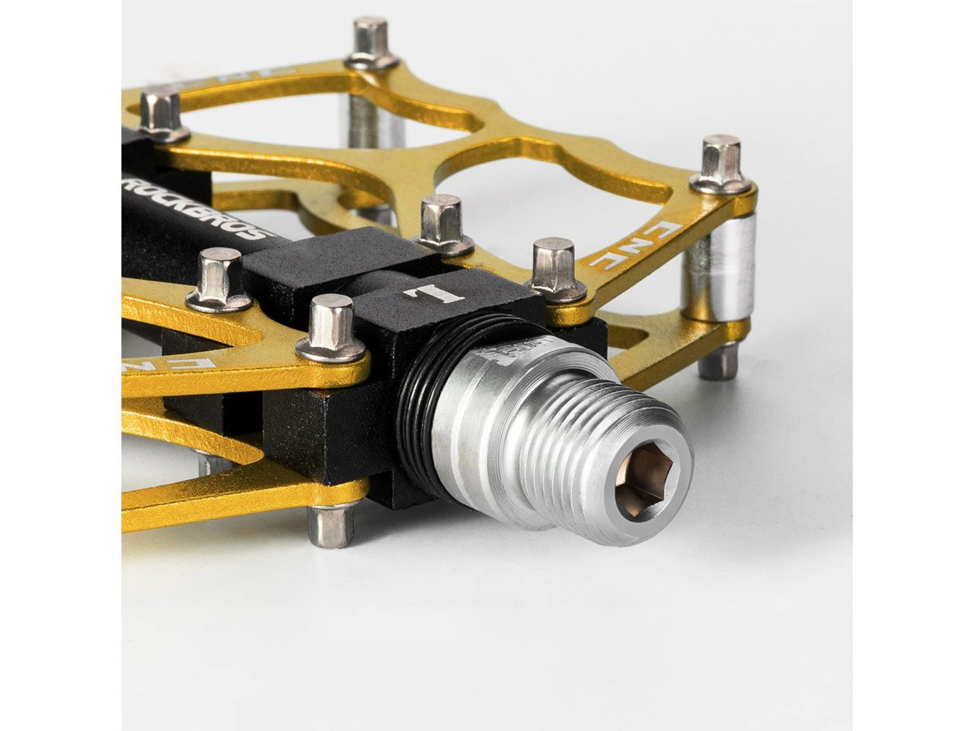 Pedais de plataforma de alumínio Rockbros JT201012LG para bicicletas (modelos 2010-2012) - Dourado