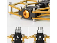 Pedais de plataforma de alumínio Rockbros JT201012LG para bicicletas (modelos 2010-2012) - Dourado Pedais de plataforma de alumínio Rockbros JT201012LG para bicicletas (modelos 2010-2012) - Dourado