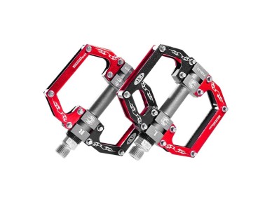 Rockbros 2010-12SBKR Aluminum Bicycle Pedals with Sealed Bearings - Black and Red Rockbros 2010-12SBKR Aluminum Bicycle Pedals with Sealed Bearings - Black and Red