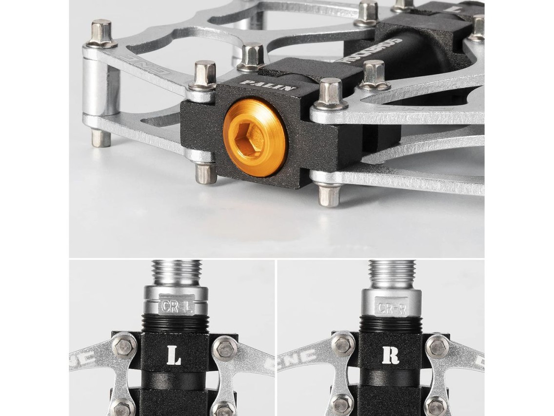 Pedales de plataforma de aluminio para bicicleta Rockbros JT201012LS 2010-12L - Plateados
