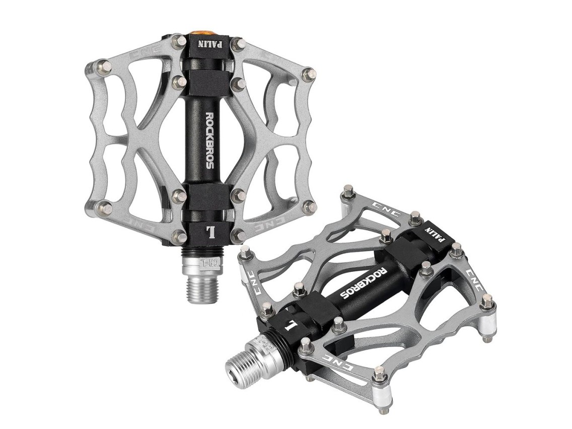 Pedales de plataforma de aluminio para bicicleta Rockbros JT201012LS 2010-12L - Plateados