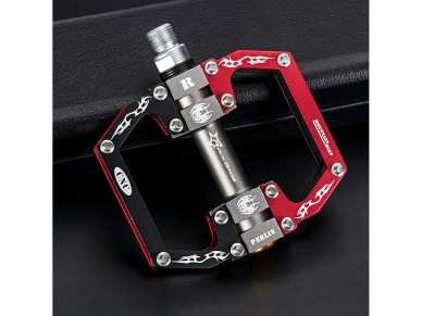 Rockbros 2010-12SBKR Aluminum Bicycle Pedals with Sealed Bearings - Black and Red Rockbros 2010-12SBKR Aluminum Bicycle Pedals with Sealed Bearings - Black and Red