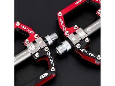 Rockbros 2010-12SBKR Aluminum Bicycle Pedals with Sealed Bearings - Black and Red Rockbros 2010-12SBKR Aluminum Bicycle Pedals with Sealed Bearings - Black and Red