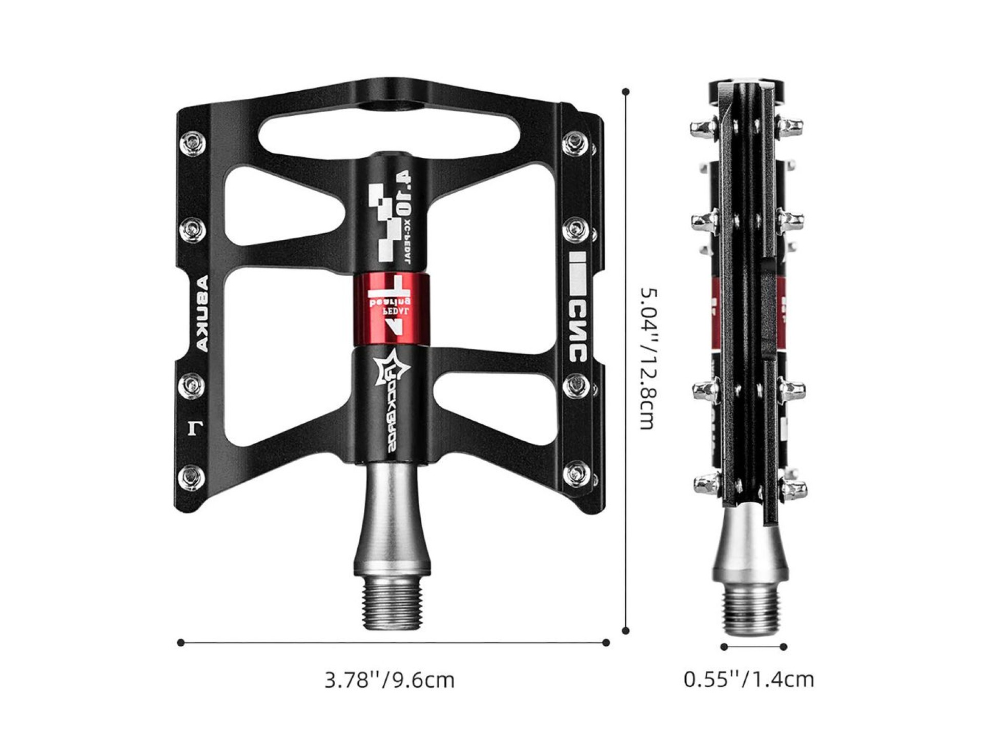 Pedais de bicicleta Rockbros JT410 4.10 com 4 rolamentos - Preto