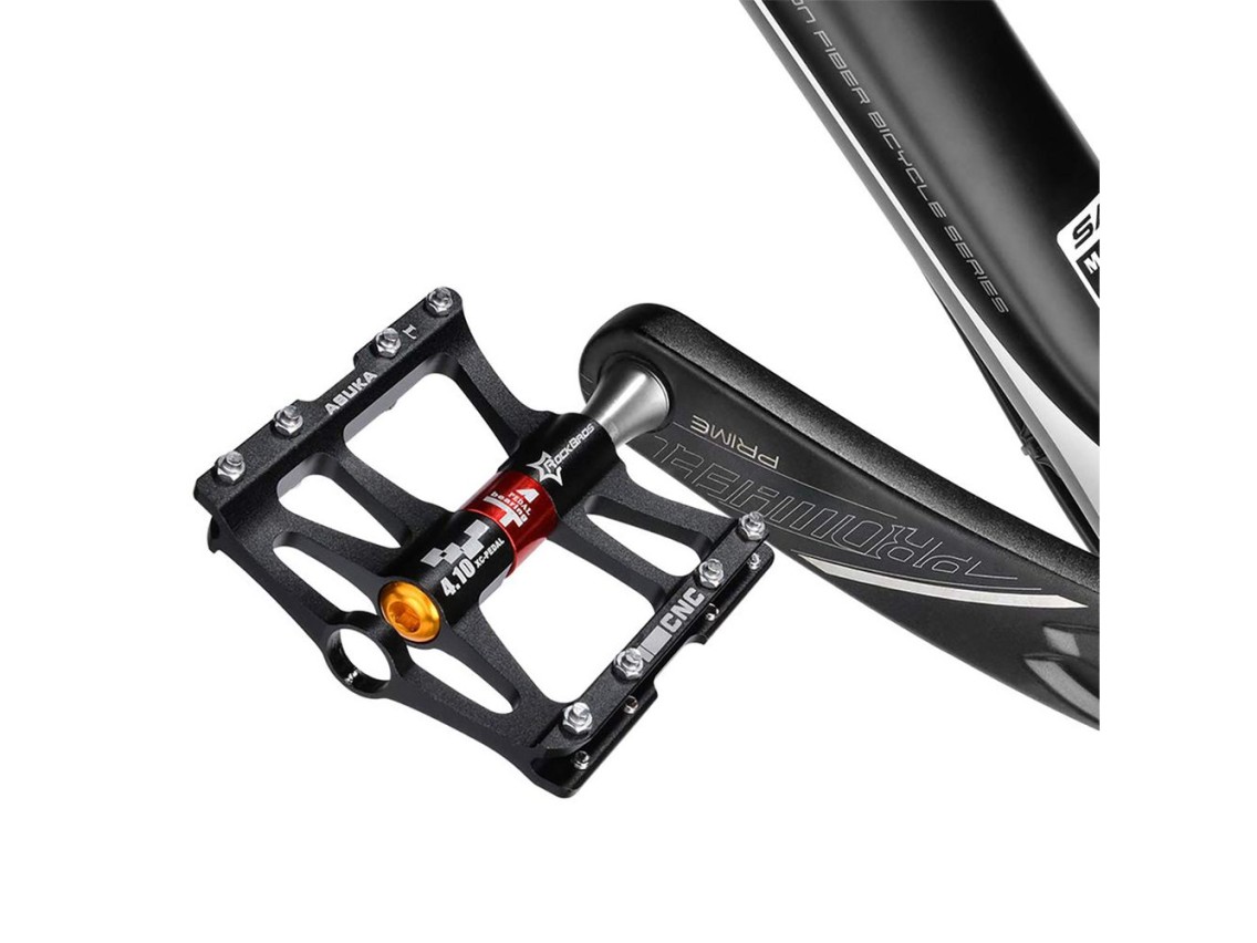 Pedais de bicicleta Rockbros JT410 4.10 com 4 rolamentos - Preto