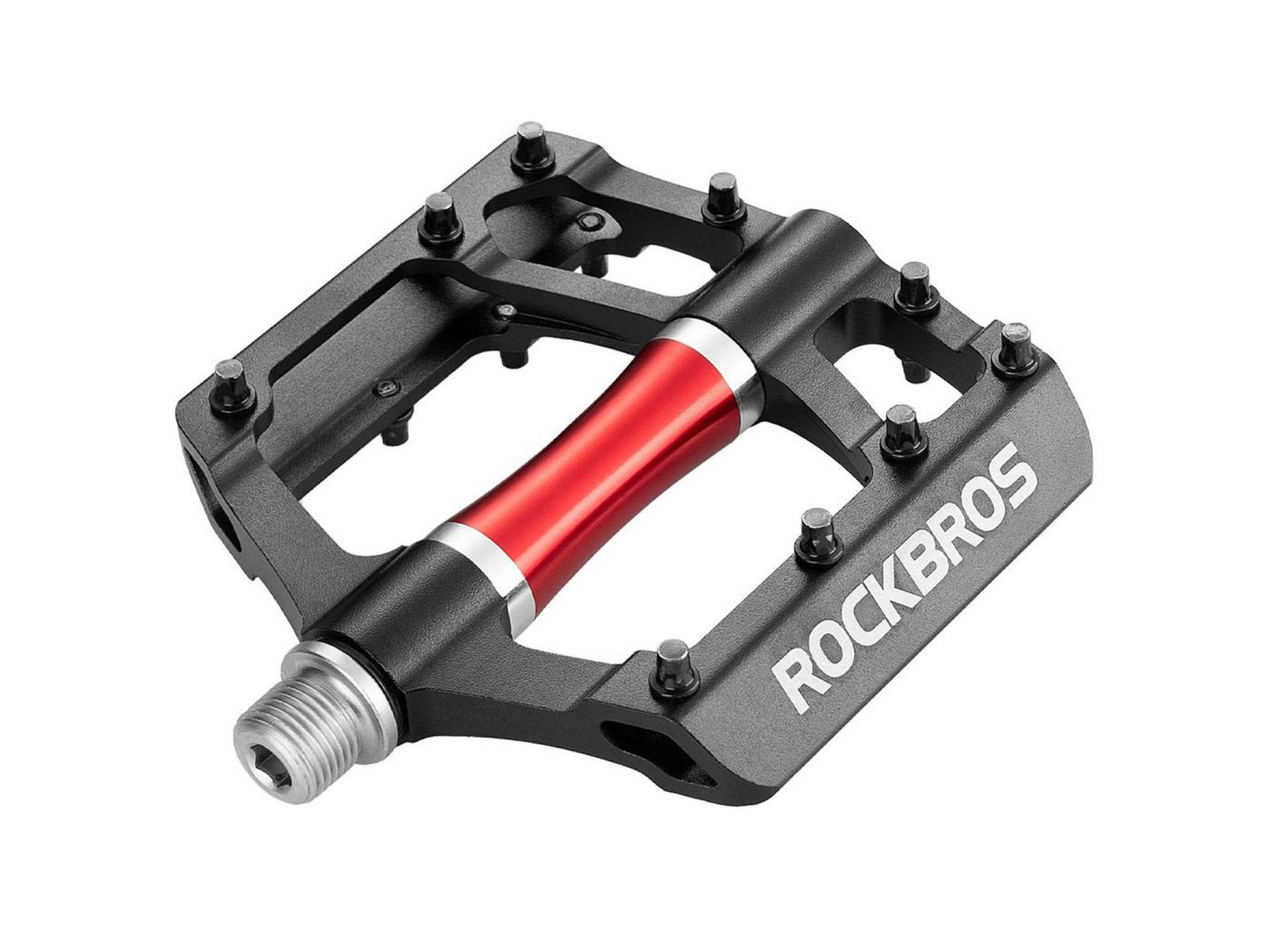 Pedais de plataforma Rockbros 2020-12CBK em alumínio para bicicleta - Preto