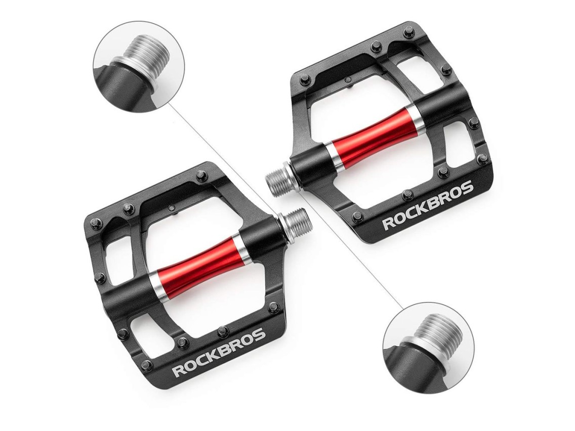 Rockbros 2020-12CBK Platform Aluminum Bicycle Pedals - Black